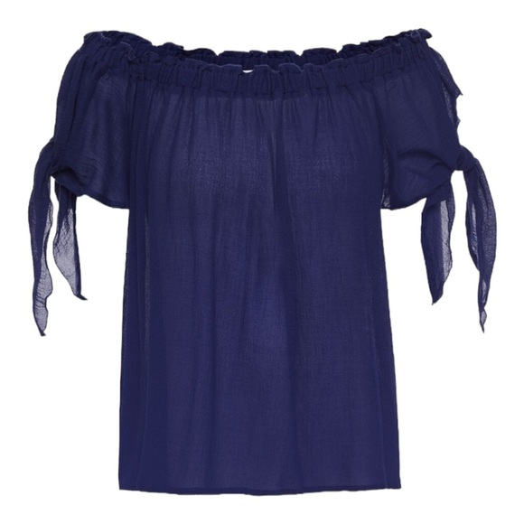 Eberjey Summer Of Love Silvy Off-The-Shoulder Top NWT - Picture 1 of 5